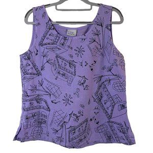 Two Star Dog Womens Purple Patchwork Fair‎ Trade Tunic Tank Top Shirt Size XS
